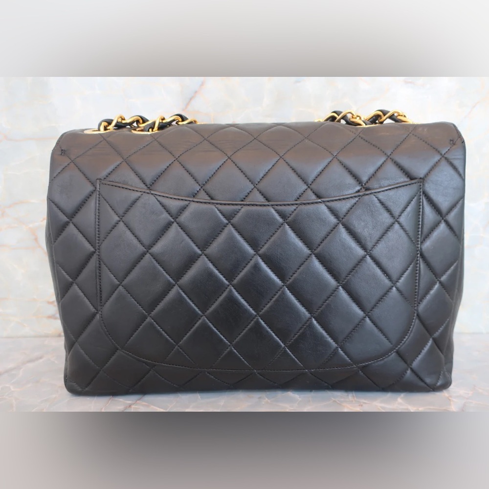 Authentic CHANEL single flap classic matelasse 30 medium 24k gold vintage bag - Picture 5 of 15